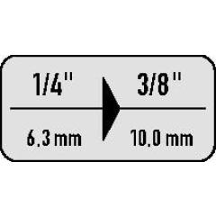 Vergrößerungsstück 410 Antr.1/4 Zoll Abtrieb 1/2 Zoll L.28mm STAHLWILLE