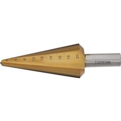 Blechschälbohrer Bohrber.4-20mm HSS TiN Gesamt-L.71mm Z.2 TECWERK