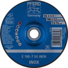 Schruppscheibe SG INOX D180xS7,2mm gekr.INOX Bohr.22,23mm PFERD | 10 Stück