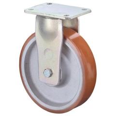 Schwerlast-Bockrolle D.200mm Trgf.1400kg Guß-PU Platte L200xB160mm BS ROLLEN