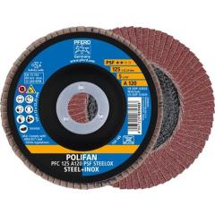 Fächerscheibe POLIFAN A PSF STEELOX D.125mm K.120 kon.Stahl/Holz Korund A PFERD | 10 Stück