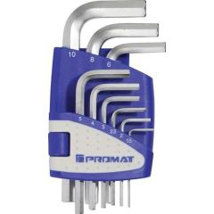 Sechskantwinkelschraubendrehersatz 9-tlg.Ku.-Halter SW 1,5-10mm kurz TECWERK