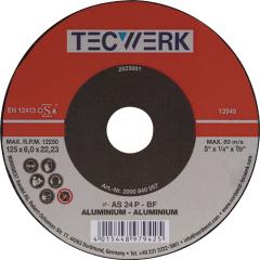 Schruppscheibe D125xS6mm gekr.Alu.Bohr.22,23mm TECWERK | 10 Stück
