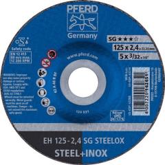 Trennscheibe SG STEELOX D125x2,4mm gekr.INOX Bohr.22,23mm PFERD | 25 Stück