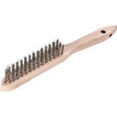 Handbürste L.290mm 0,35mm rostfr.Draht Besatz-L.140mm 3-reihig 12 LESSMANN