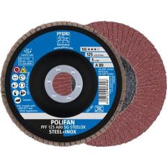 Fächerscheibe POLIFAN A SG STEELOX D.125mm K.80 fl.INOX NK PFERD | 10 Stück