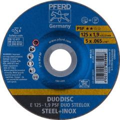 Kombischeibe PSF DUODISC STEELOX D125xS1,9mmKörnung 46 gekr.Bohr.22,23mm PFERD | 10 Stück