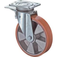 Lenkrolle m.Festst.D.125mm Trgf.450kg m.Platte Kugell.Guß-PUR BS ROLLEN