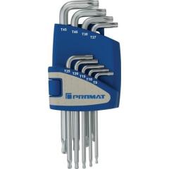 Winkelschraubendrehersatz 9-tlg.T9-T45 m.Kugelk.Ku.-Halter TECWERK