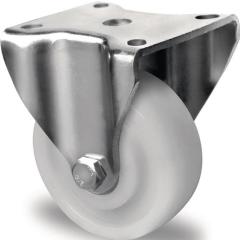 Schwerlast-Bockrolle D.125mm Trgf.700kg Ku.Platte L100xB88mm Rl.weiß TECWERK