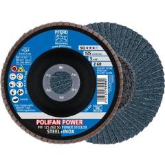 Fächerscheibe POLIFAN Z SG POWER STEELOX D.125mm K.60 INOX ZK Ausf.fl.PFERD | 10 Stück