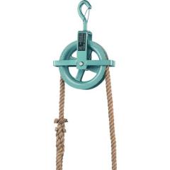 Baurolle Seilrad-D.190mm m.Hakensicherung u.Kreuzbügel BRAUN