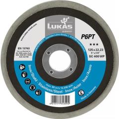 Polierteller P6PT D.125mm Bohrungs-D.22,23mm P 150 medium weiß LUKAS