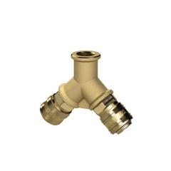 Verteiler Gew.G 1/2 Zoll/19,17mm IG,2 Kupplungen DN 7,2 TECWERK