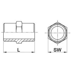 Doppelnippel NPS=2 Zoll 8-kant L 58,5mm SPRINGER | 5 Stück