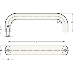 Bügelgriff GN 565 l 120 ± 0,25mm t min.10mm h 49mm GANTER