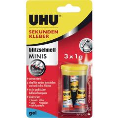 Sekundenkleber blitzschnell SUPERGEL 3x 1g farblos Tube UHU | 10 Stück