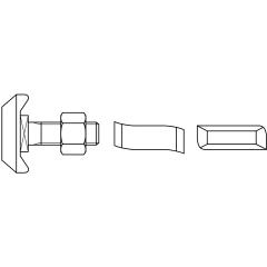 Halfenschrauben | Typ 40/22 | Stahl 8.8 | M 12 x 50 | feuerverzinkt  | 50 Stück