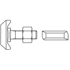 Halfenschrauben | Typ 72/48 | Stahl 4.6 | M 20 x 50 | feuerverzinkt | 20 Stück