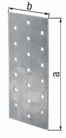 Lochplatte EN 14545:29-2, | Stahl sdmverz., 300 x 80 x 2 | 25 Stück