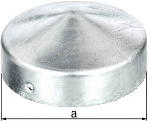 Pfostenkappe rund flache Form, | Stahl feuerverzinkt, Ø 80 mm | - 10 Stück