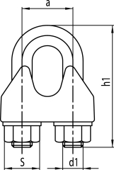 Sicherheitsdrahtseilklemme DIN 1142-EN 13411-5, | verzinkt, Gewinde M5 / Nenngröße 5,0 mm | - 100 Stück