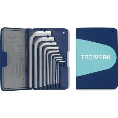 Winkelschraubendrehersatz 9-tlg.Klappkassette SW 1,5-10mm kurz S2-Stahl TECWERK