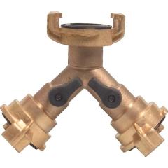 Y-Stück Schnellkuppl.MS Schl.-Gr.9,5-38mm Hahnabsperrung PROFEC