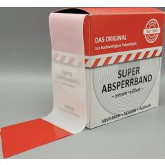 Absperrband L.100m B.80mm rot/weiß geblockt 100m/Karton KELMAPLAST