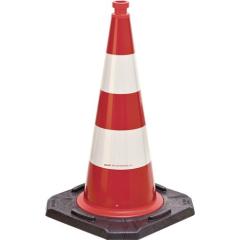 Leitkegel TL H.500mm BAST geprüft,2 Streifen G.3,20 kg,33x33cm