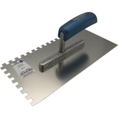 Glättekelle L.280mm B.130mm Buchenholzgriff Zahn 8x8mm rostfr.VA HAROMAC | 30 Stück