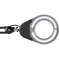 LED-Lupenleuchte Glaslinse 127mm (5 Zoll) Standfuß weiß m.Abdeckung,runder Kopf