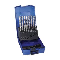 Spiralbohrersatz DIN 338 Typ W - Ø 1-10x0,5 mm HSS 19tlg.Ku.-Kass.TECWERK