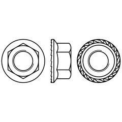 Sechskantmuttern mit Flansch und Sperrverzahnung | ~DIN 6923  | M 4 | 1000 Stück