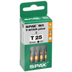 SPAX-Torx Bit mit Zapfen T25, Länge: 25 mm | 5 Stück