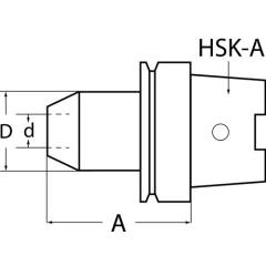 Flächenspannfutter DIN 69893A Weldon Spann-D.10mm HSK-A63 A.-L.100mm TECWERK
