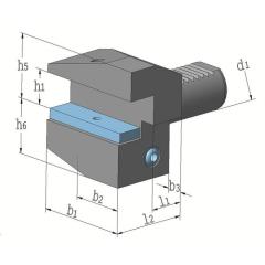 Radialwerkzeughalter B3 DIN 69880 VDI40 re.Überkopf TECWERK