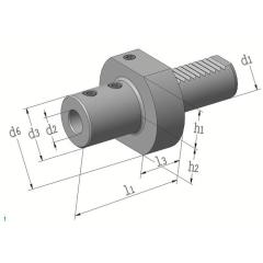 Werkzg.h.E1 DIN 69880 Spann-D.20mm VDI30 z.Wendeplattenbohrer TECWERK