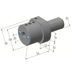 Werkzg.h.E2 DIN 69880 Spann-D.25mm VDI30 z.Bohrstangen TECWERK