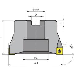 Eckfräser D.63mm vern.m.IK Z.7 SOMT 09T304 TECWERK