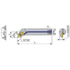 Bohrstange A12K-SDQCL 07 li.vern.m.IK TECWERK