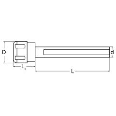 Spannzangenfutter ER Spann-D.1-10mm Schaft-D.16mm Schaft-L.150mm TECWERK