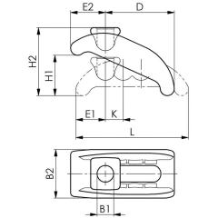 Spannpratze Nr.6313K Gr.26 f.T-Nut 24+28mm Spann-H.0-75mm AMF