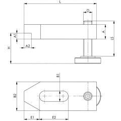 Spanneisen Nr.6314AV f.T-Nut 14mm L.100mm Spannschraube M12x14x100mm AMF