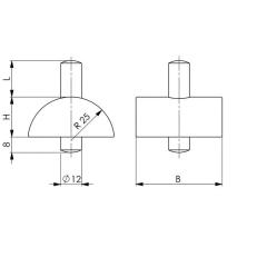 Schraubbockaufsatz Nr.6444 Einsteckzapfen-D.12mm Fixierzapfen AMF