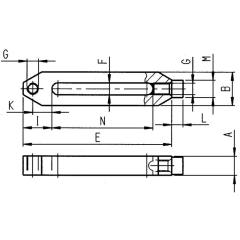 Spanneisen Nr.7110GLX Gr.16-1 f.T-Nut 16mm L.212mm AMF