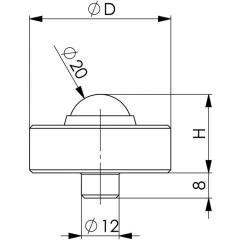 Schraubbockaufsatz Nr.6445 Einsteckzapfen-D.12mm KGL drehb.AD 45mm AMF