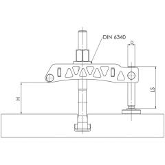 Spanneisen Nr.6311 f.T-Nut 42+48mm L.400mm AMF