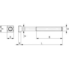T-Nutenschraube DIN 787 T-Nut 10mm M10 L.40mm Güte 10.9 m.Mutter u.Scheibe AMF