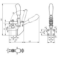 Senkrechtspanner Nr.6803 Gr.4 Winkelfuß AMF